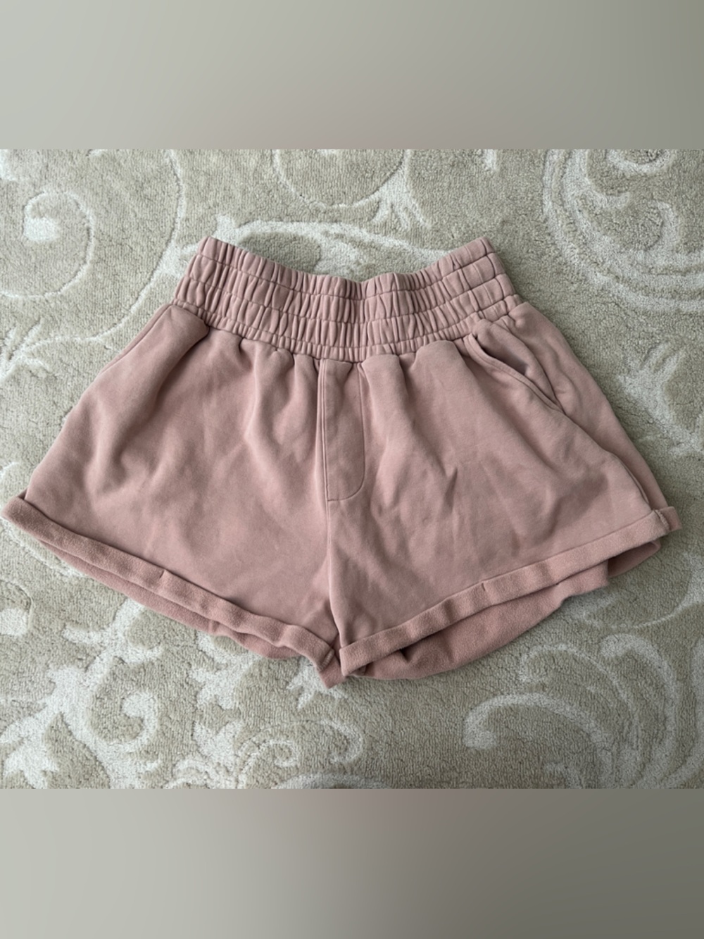POPFLEX Dusty Pink Elastic-Waist Athletic Lounge Shorts